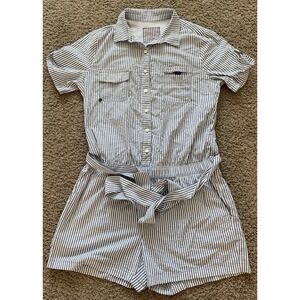 VINEYARD VINES‎ Performance Romper Seersucker Harbor USA Size 8 Nautical Beach